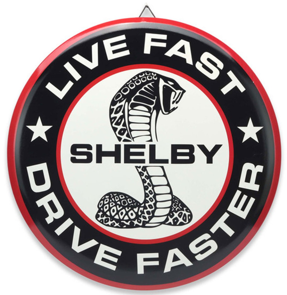Shelby Live Fast Drive Faster Rond Metalen Bord - Ø62cm | Carroll Shelby