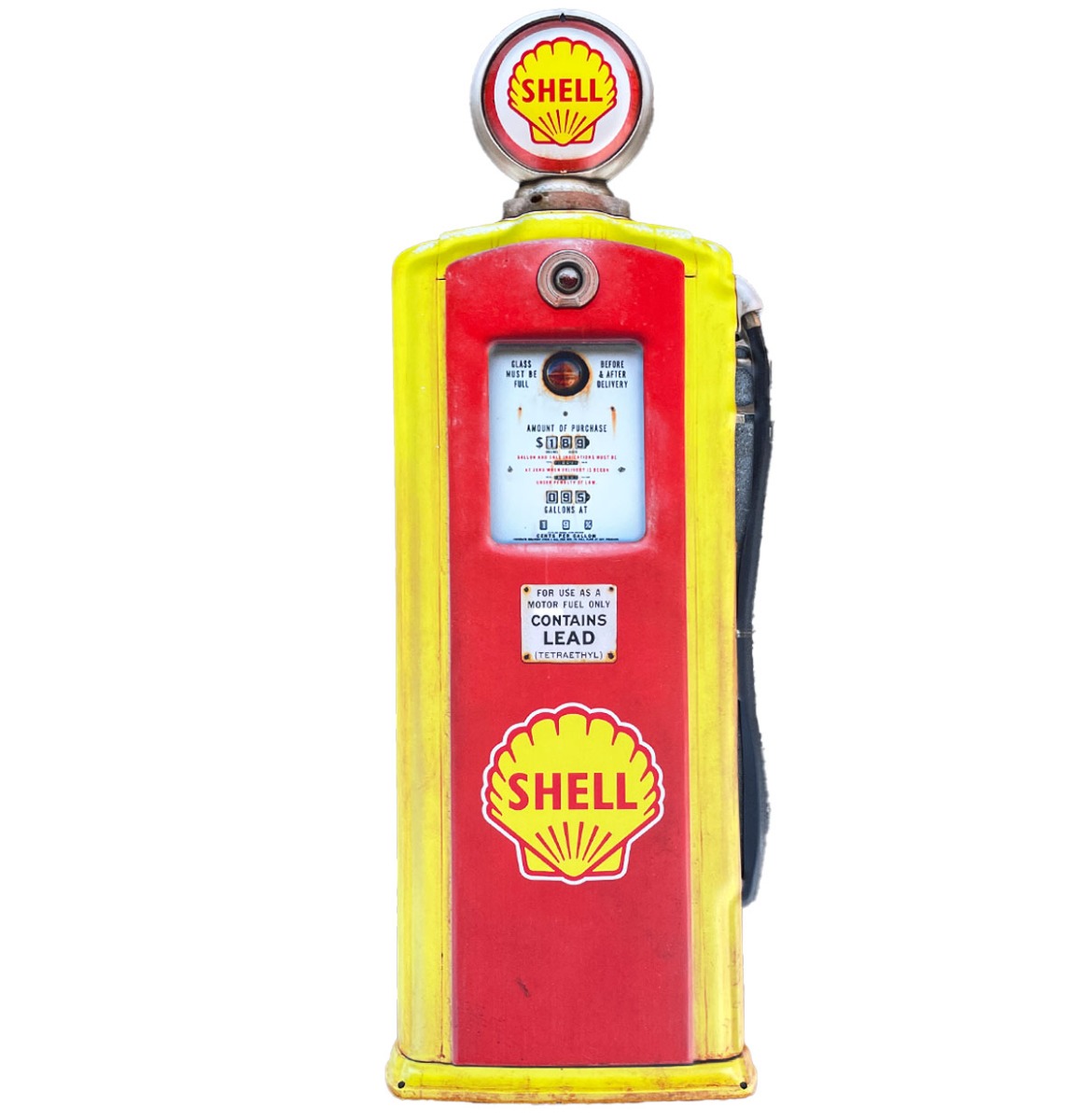 Shell Benzinepomp Die-Cut Metalen Wandbord - 61 x 22 cm | Shell