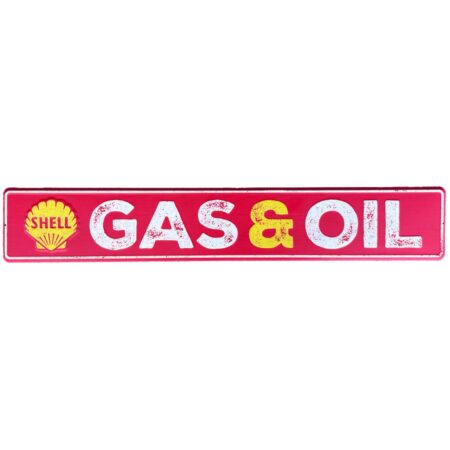 Shell Gas & Oil Straat Bord - Metalen Wandbord met Relief 91 x 15 cm | Shell