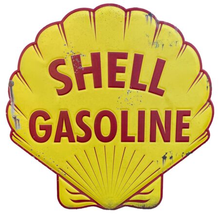 Shell Gasoline Die-Cut Metalen Wandbord XXL - Officieel Shell Logo Relief 90 cm | Shell