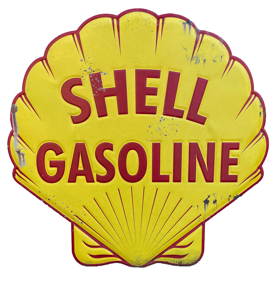 Shell Gasoline Die-Cut Metalen Wandbord XXL - Officieel Shell Logo Relief 90 cm | Shell