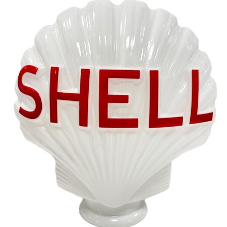 Shell Glazen Sche Benzinepompbol Rode Letters 40 cm Melkglas (LP) | Shell