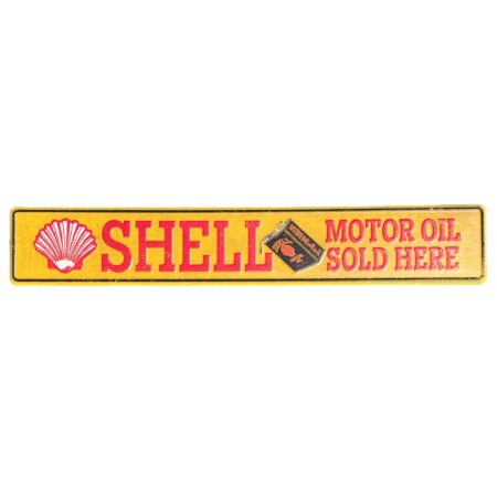 Shell Metalen Straatnaambord "Motor Oil Sold Here" - 91 x 15 cm | Shell