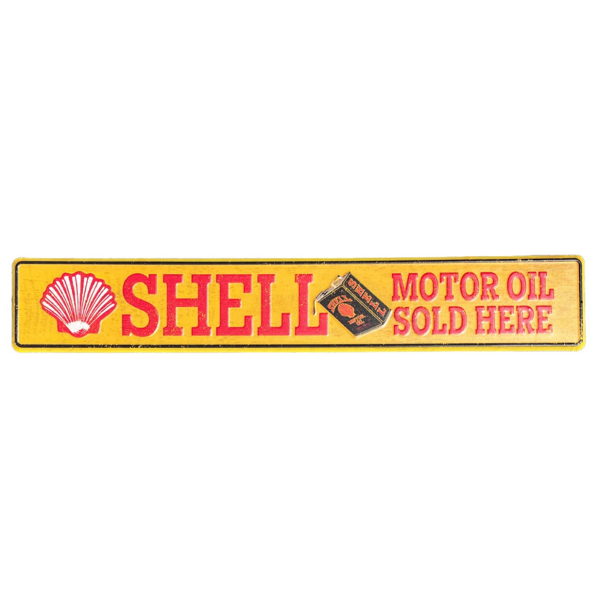 Shell Metalen Straatnaambord "Motor Oil Sold Here" - 91 x 15 cm | Shell