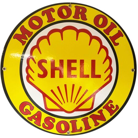 Shell Motor Oil Gasoline Rond Emaille Bord 30 cm | Shell