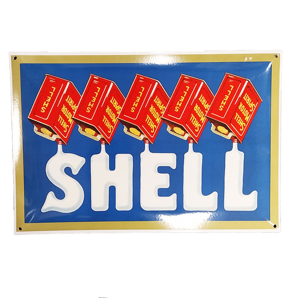 Shell Oil Cans Emaille Bord - 52 x 35cm | Shell