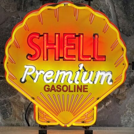 Shell Premium Gasoline Neon Light Sign 65 x 65 cm - Yellow