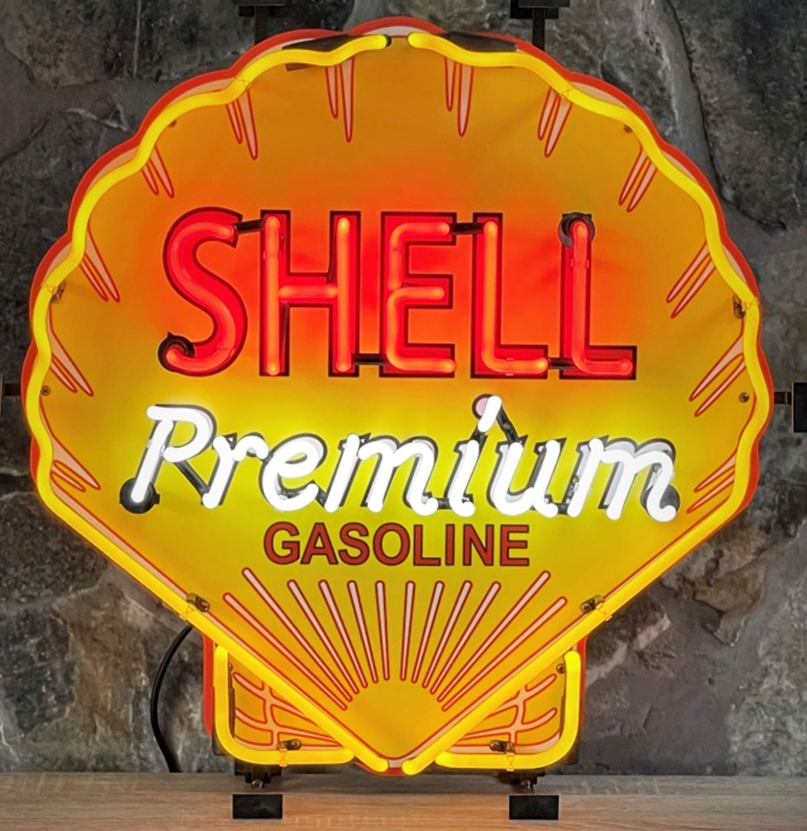 Shell Premium Gasoline Neon Light Sign 65 x 65 cm - Yellow