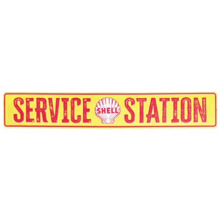 Shell Service Station Straat Bord - Metaal Wandbord met Relief 91 x 15 cm | Shell
