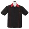 Shuckster Button Up Shirt Black / Red-M | 20% korting | Steady Clothing