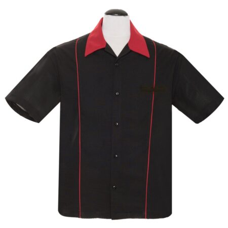 Shuckster Button Up Shirt Black / Red-M | 20% korting | Steady Clothing