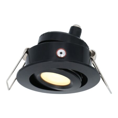 Sienna mini LED inbouwspot - 12 Volt 3 Watt 200 lumen - 2700K warm wit - Dimbaar - Kantelbaar - Plat 30mm - IP44 waterdicht - Zwart | HOFTRONIC