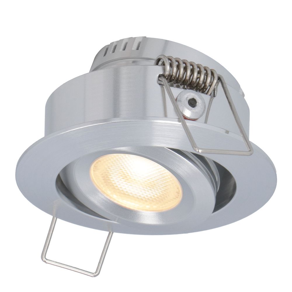 Sienna mini LED inbouwspot - 12 Voltt 3 Watt 200 lumen - 2700K warm wit - Dimbaar - Kantelbaar - Plat 30mm - IP44 - RVS | HOFTRONIC