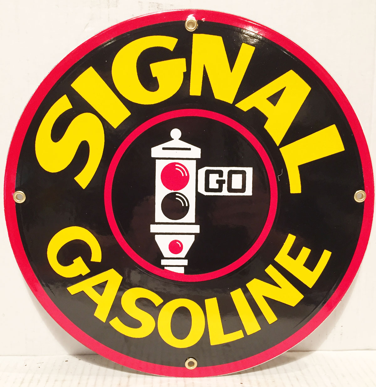 Signal Gasoline Emaille Bord 12" / 30 cm | Fiftiesstore