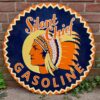 Silent Chief Gasoline Dubbelzijdig Emaille Bord - Ø61cm | The Dutch Pickers
