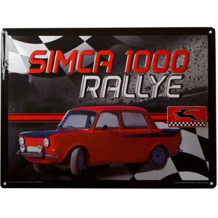 Simca 1000 Rallye Metalen Bord 30 x 40cm | Renault