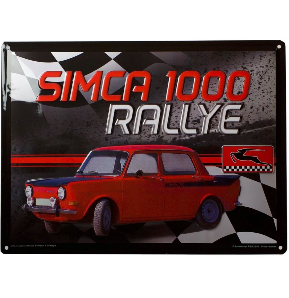 Simca 1000 Rallye Metalen Bord 30 x 40cm | Renault