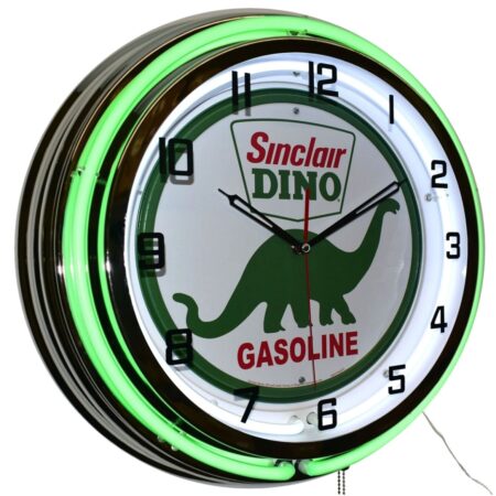 Sinclair Dino Dubbele Neonklok 50 cm | Sinclair