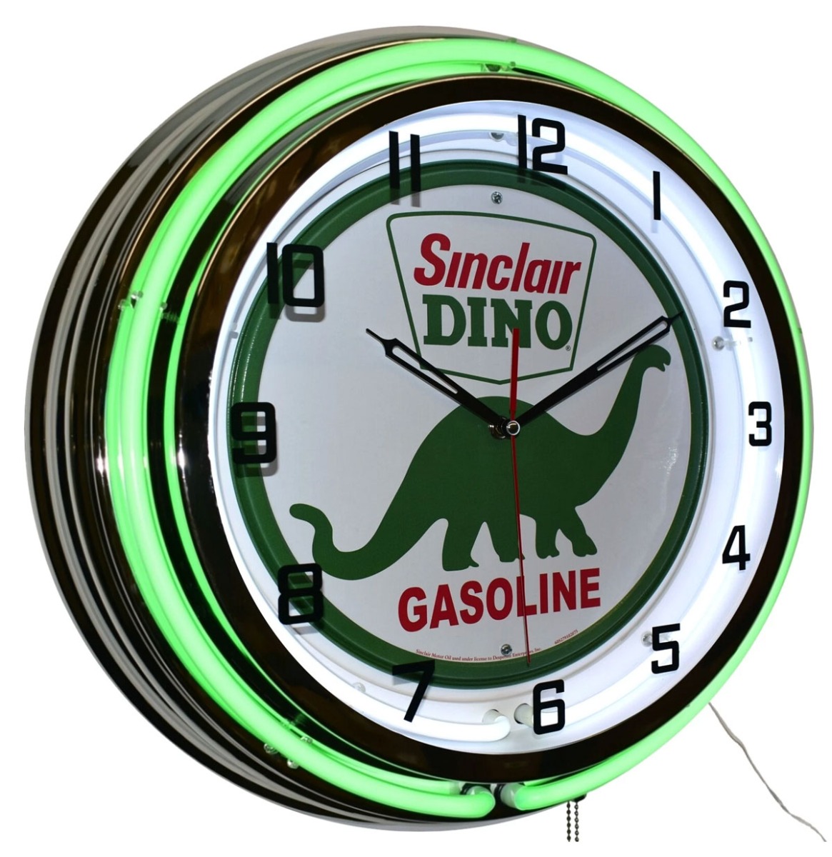 Sinclair Dino Dubbele Neonklok 50 cm | Sinclair