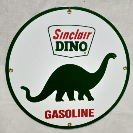 Sinclair Dino Gasoline Emaille Bord Rond | Sinclair