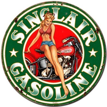 Sinclair Gasoline Pin Up Zwaar Metalen Bord Rond ø 76 cm | Sinclair