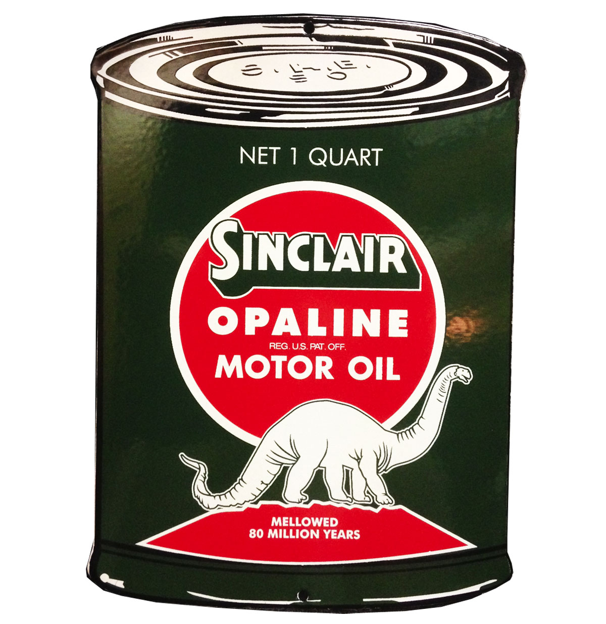 Sinclair Opaline Motor Oil Can Emaille Logobord | Sinclair