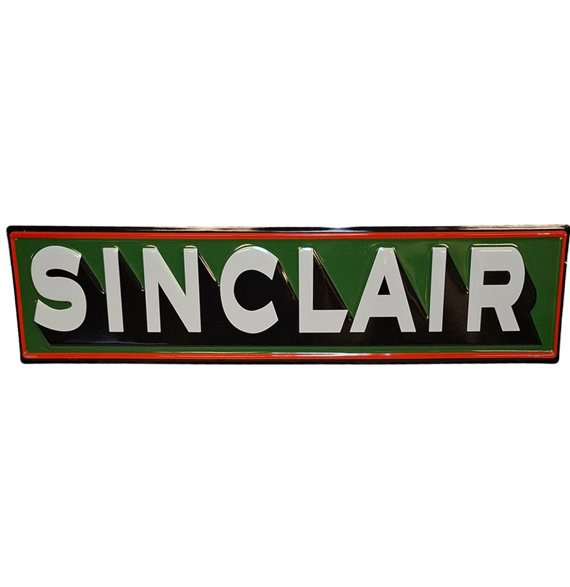 Sinclair Vintage Logo Stalen Bord met Relief - 79 x 19cm | Sinclair