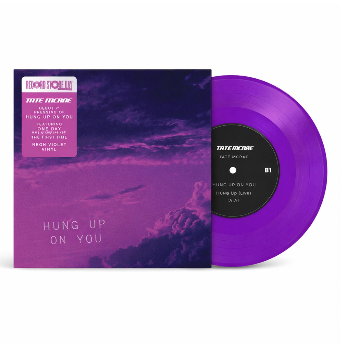 Single: Tate McRae - Hung Up On You / One Day: Live (Neon Violet Vinyl) (Record Store Day 2026) (LP) | Fiftiesstore