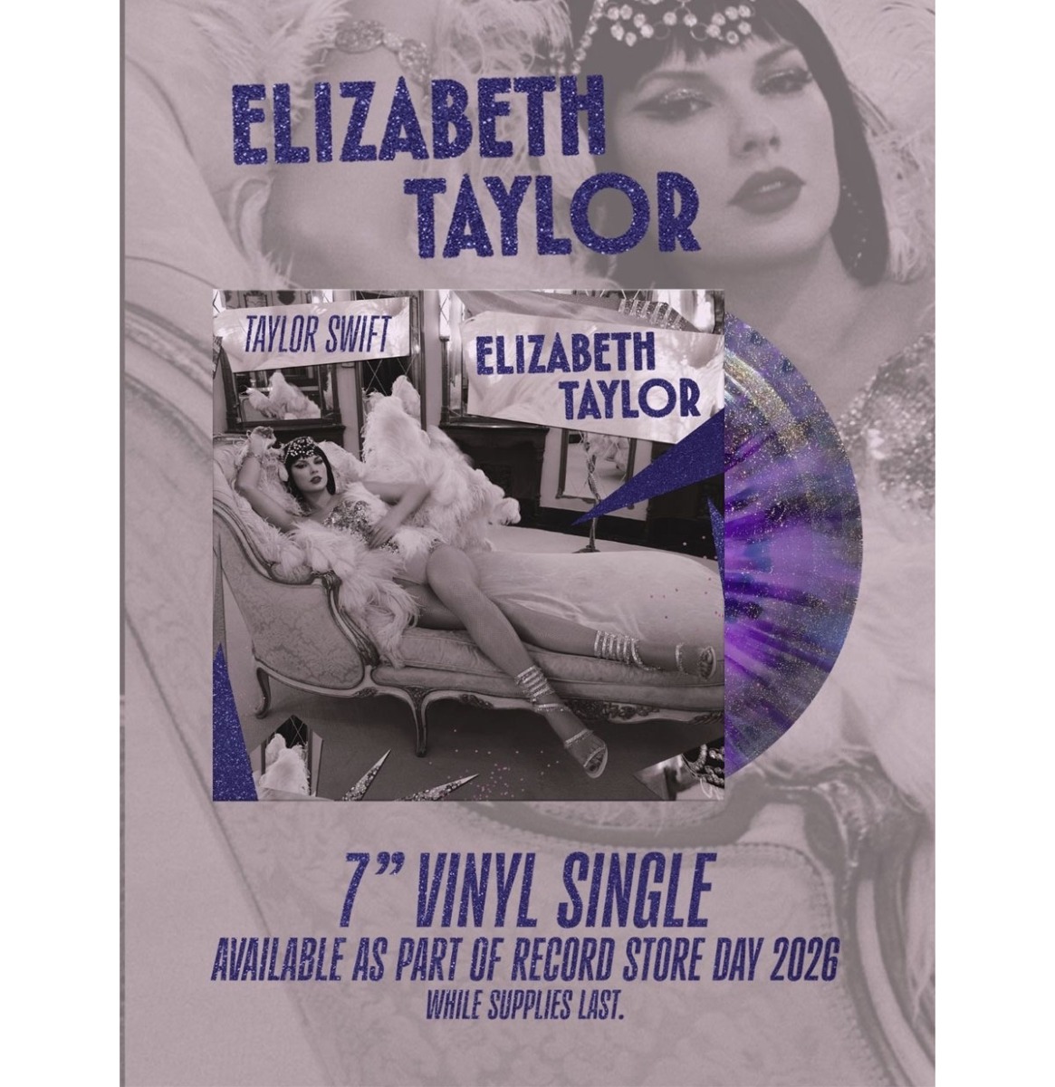 Single: Taylor Swift - Elizabeth Taylor (Violet Glitter Vinyl) (Record Store Day 2026) (LP) | Fiftiesstore