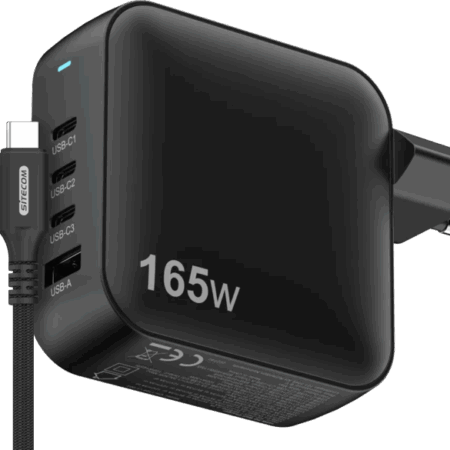 Sitecom 165W GaN Power Delivery Oplader + Sitecom USB-C naar USB-C Kabel 2m