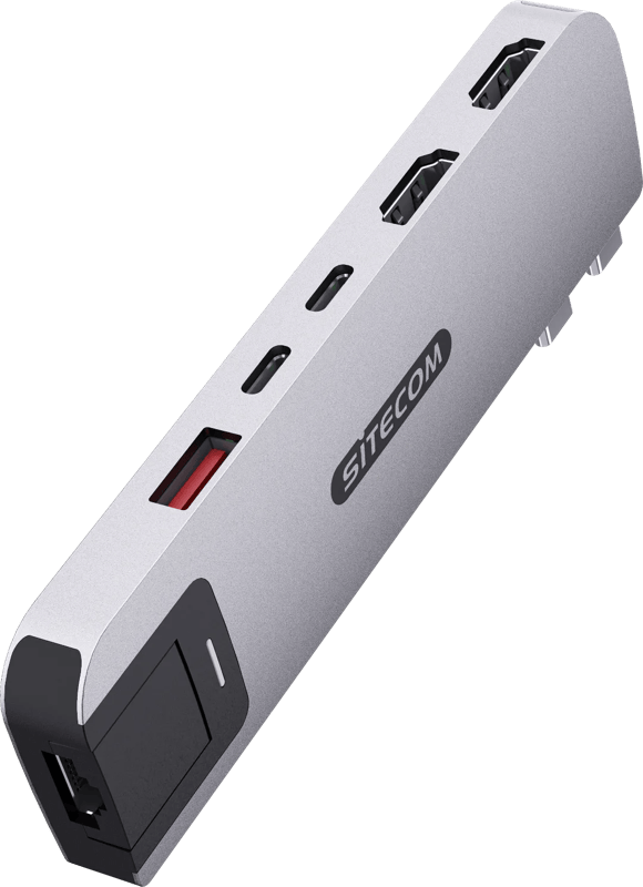 Sitecom MacBook Pro Multiport Hub 6 in 2 Zilver