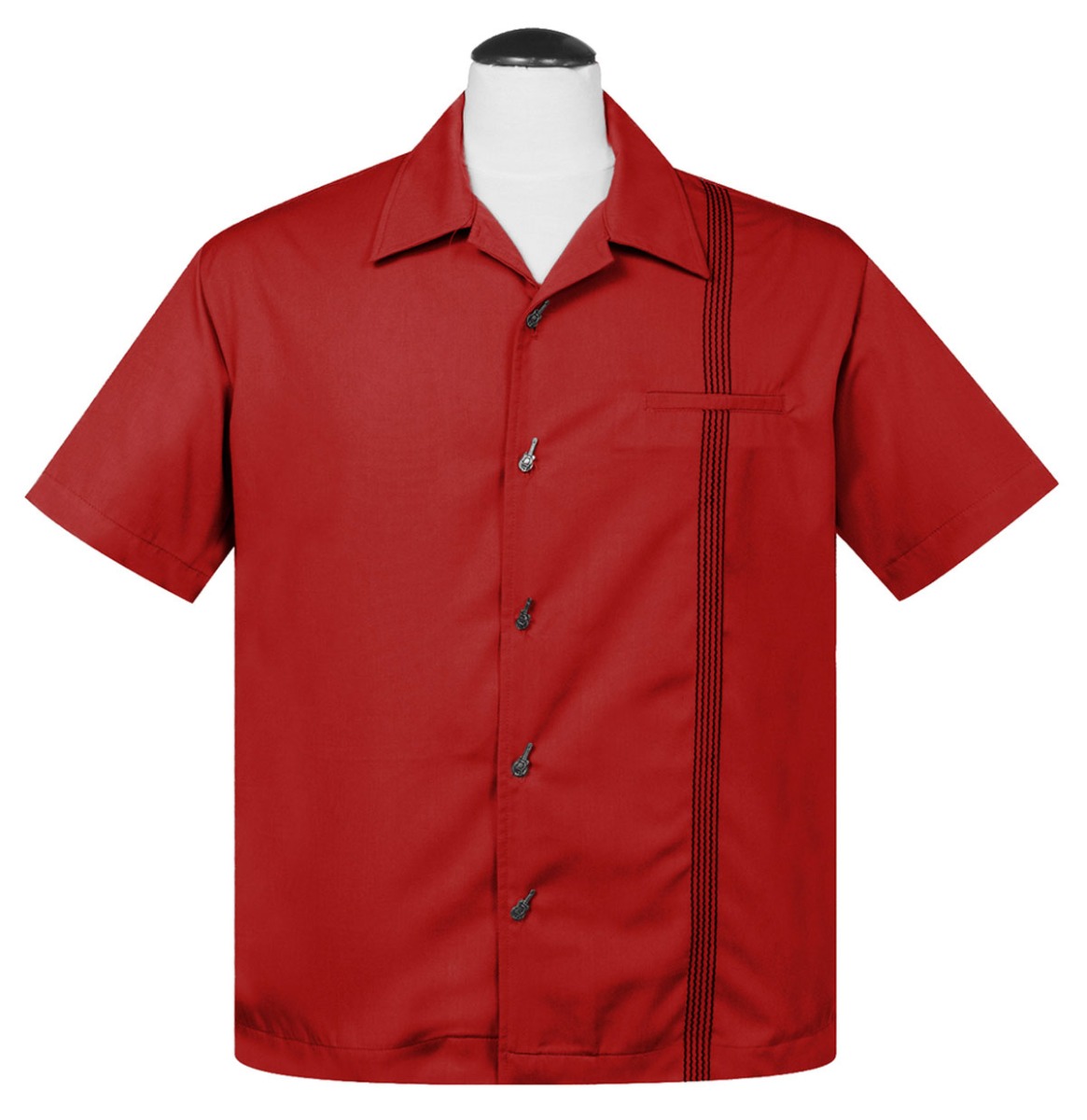 Six String Shirt Red-XXXL | 20% korting | Steady Clothing