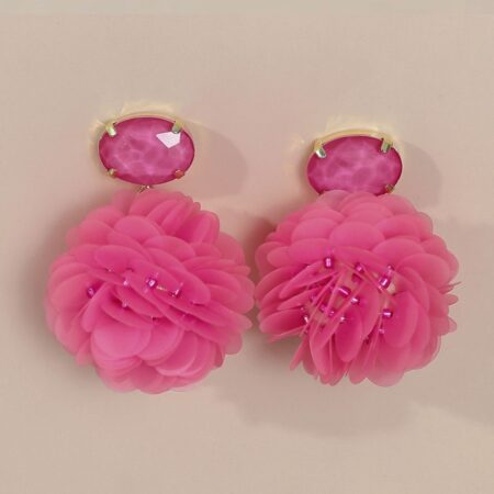 Sixties oorbellen Donker Roze | Fiftiesstore