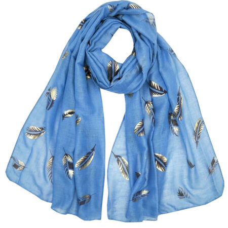 Sjaal Blaadjes Jeansblauw | Fashionize