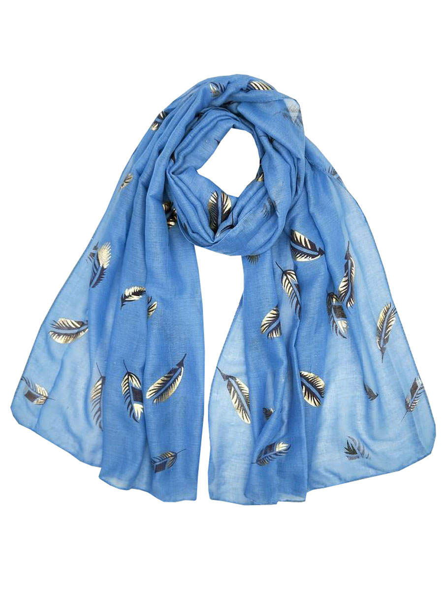 Sjaal Blaadjes Jeansblauw | Fashionize