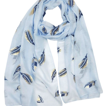 Sjaal Blaadjes Lichtblauw | Fashionize