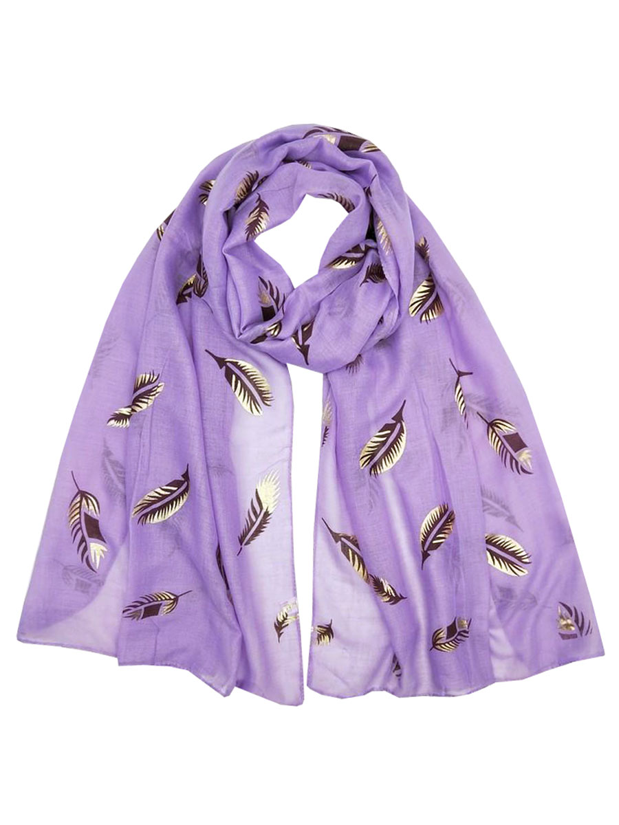 Sjaal Blaadjes Lila | Fashionize