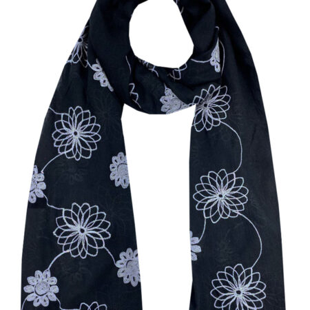 Sjaal Bloemen Zwart | Fashionize