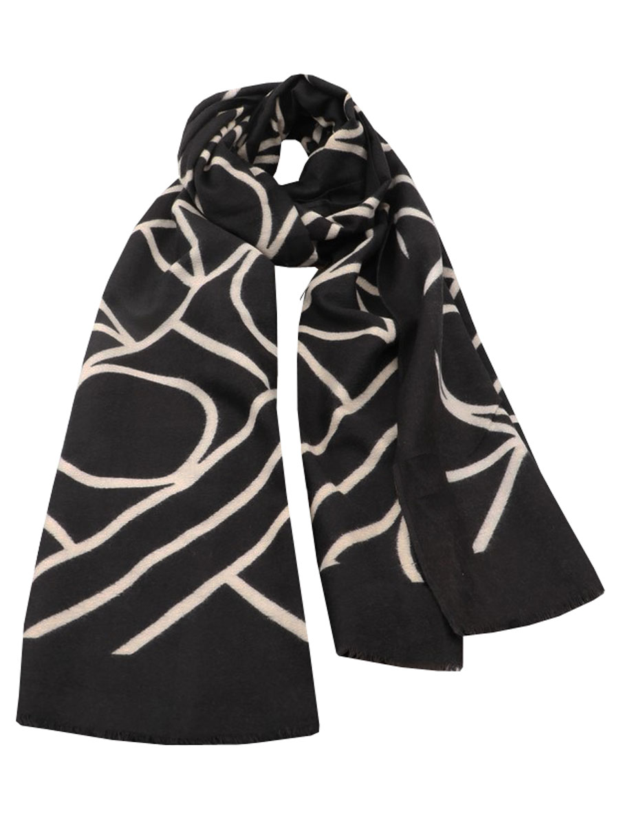 Sjaal Grafisch Zwart | Fashionize