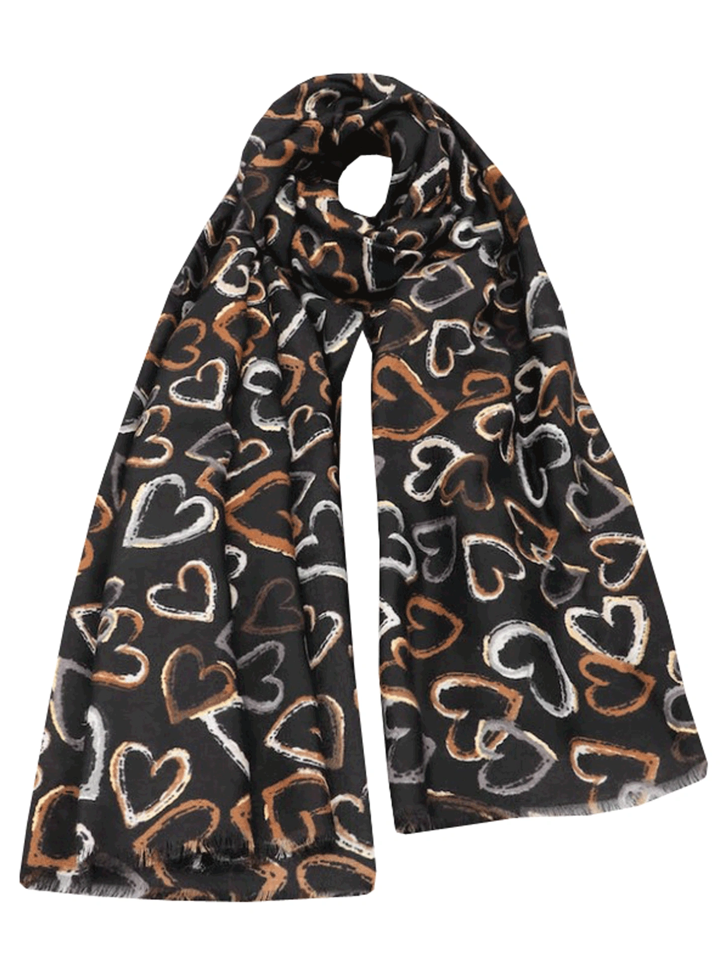 Sjaal Hartjes Zwart | Fashionize