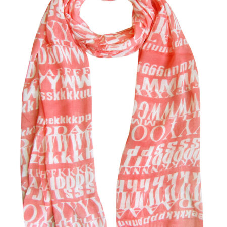 Sjaal Letters Koraal | Fashionize