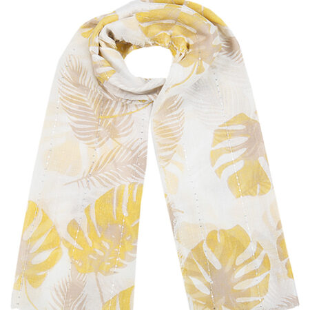 Sjaal Palm Leafs Oker | Fashionize
