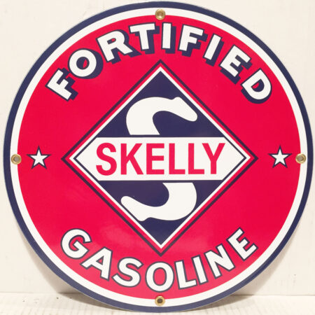 Skelly Fortified Gasoline Emaille Bord 12" / 30 cm | Fiftiesstore