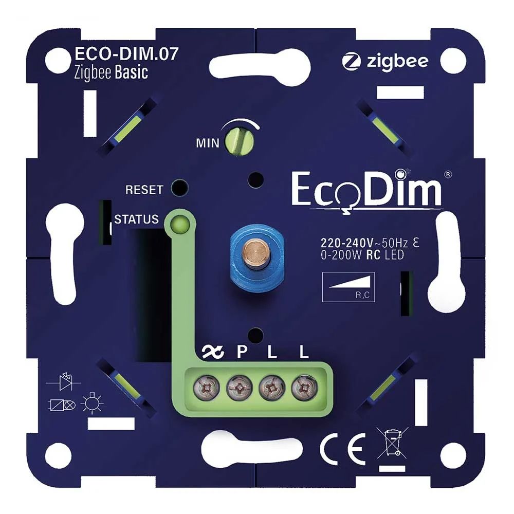 Smart Zigbee LED Dimmer Inbouw - 0-200 Watt - Geschikt voor fase afsnijding - ECO-DIM.07 | Ecodim