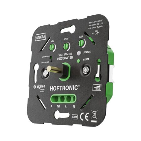 Smart Zigbee LED dimmer - 0.5 - 300 watt - Geschikt voor fase afsnijding (trailing edge) & fase aansnijding (leading edge) - Multiway control - Inbouw dimmer - Universeel | HOFTRONIC