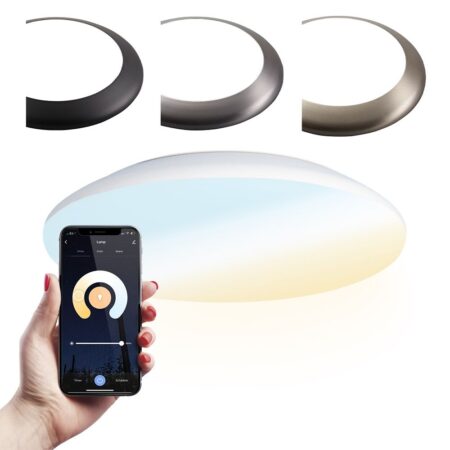 Smart plafondlamp - Bulkhead - 18 Watt - 1800 lumen - Ø30cm - IP65 waterdicht - CCT White ambience - Wifi + Bluetooth - Google Home