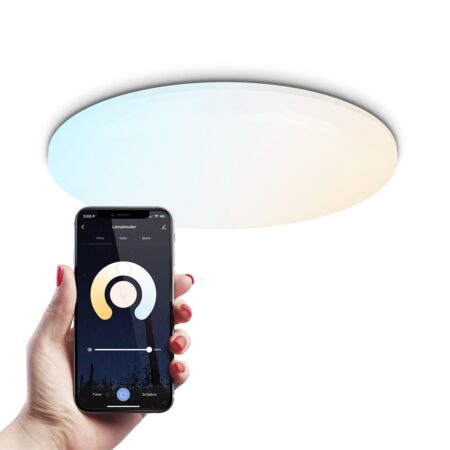 Smart plafondlamp - Rond - 24 Watt - 2400 lumen - Ø30cm - RGBWW - Wifi + Bluetooth - Google Home
