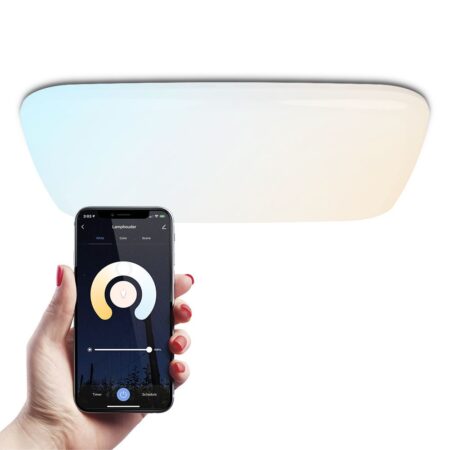 Smart plafondlamp - Vierkant - 30W - 3000lm - 42x42cm - RGBWW - Wifi + Bluetooth - Google Home