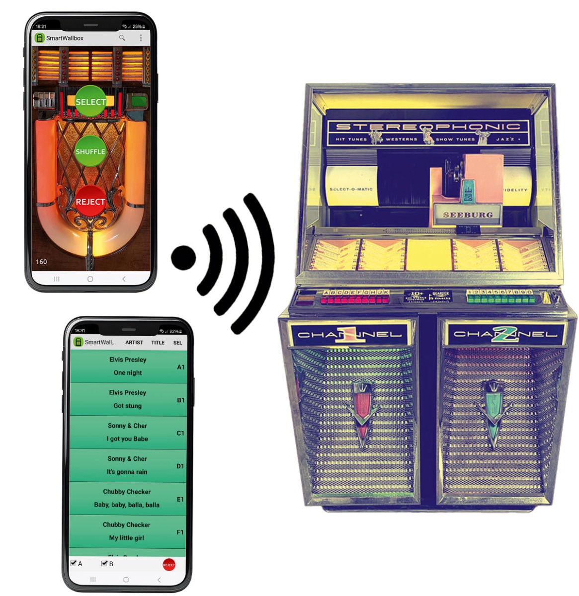 SmartWallbox - WIFI Afstandsbediening Voor Uw Jukebox (Alleen Android) | Fiftiesstore