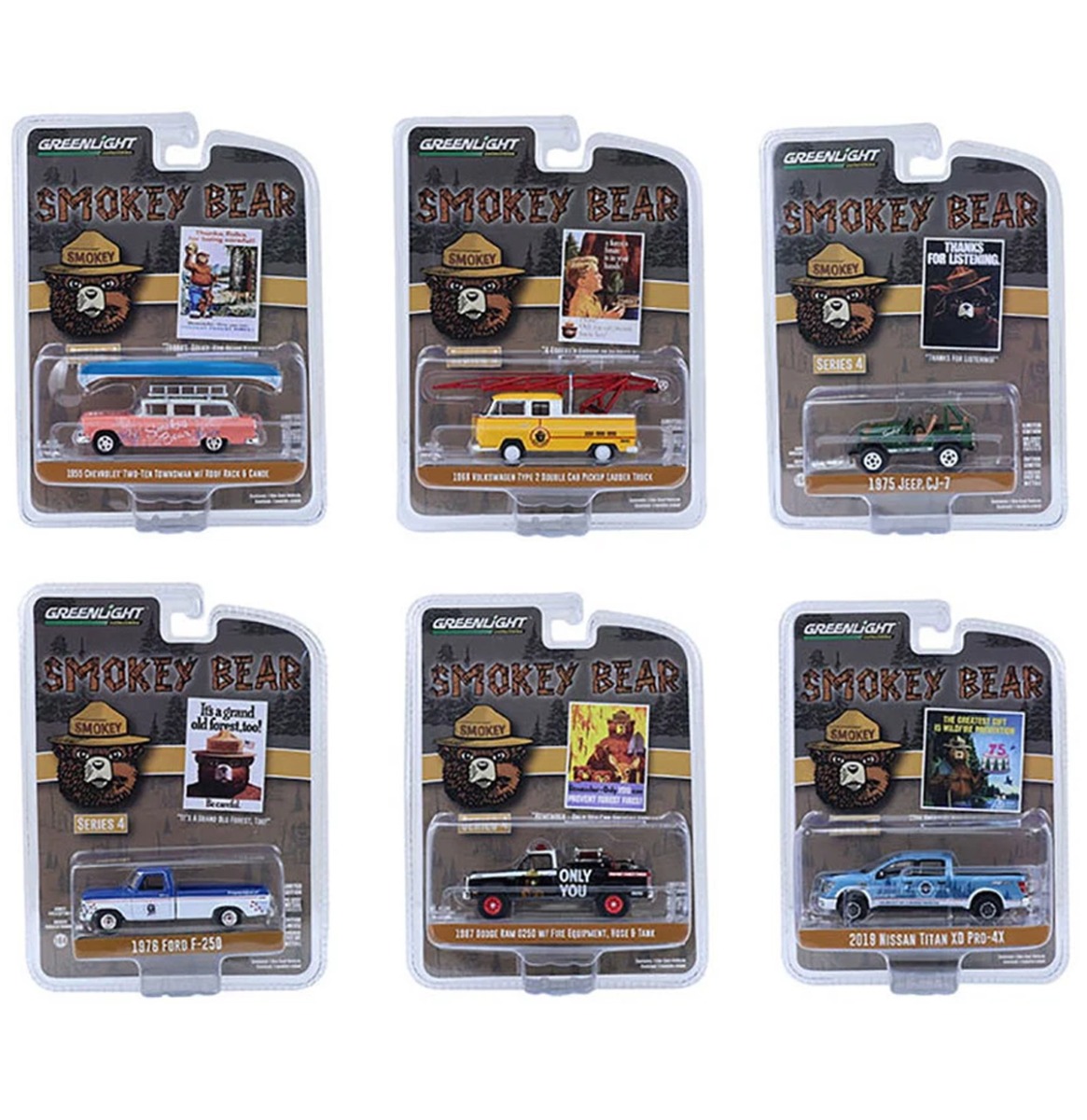 Smokey Bear Series 4 - Set of 6 Cars 1:64 | Fiftiesstore